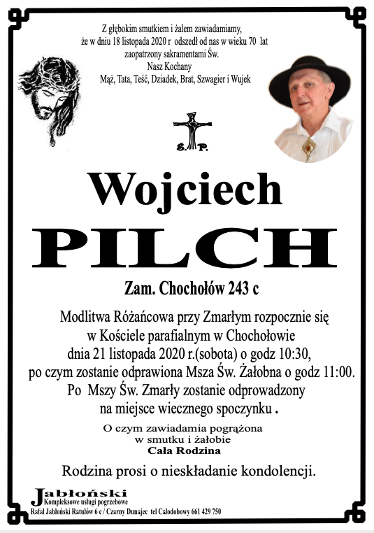 Wojciech Pilch Nekrologi Podhale Pl