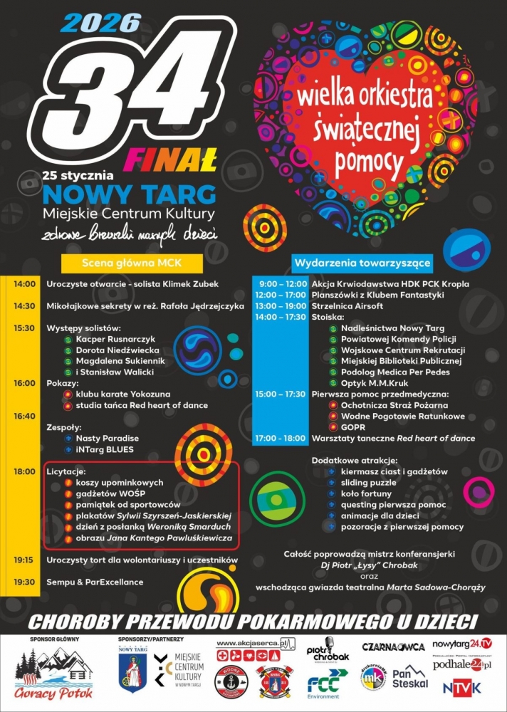 Przed nami 34. Finał Wielkiej Orkiestry Świątecznej Pomocy w Nowym Targu
