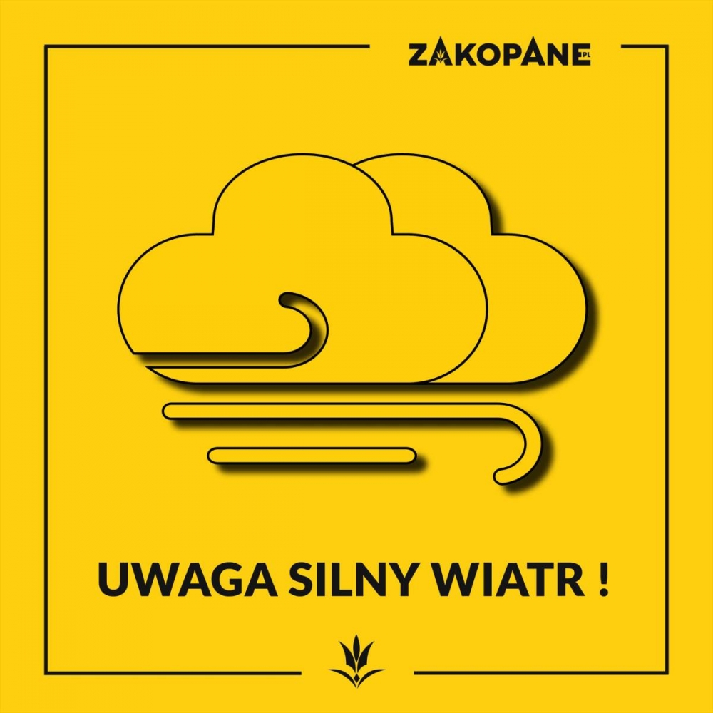 Ostrzeżenie przed silnym wiatrem w nocy